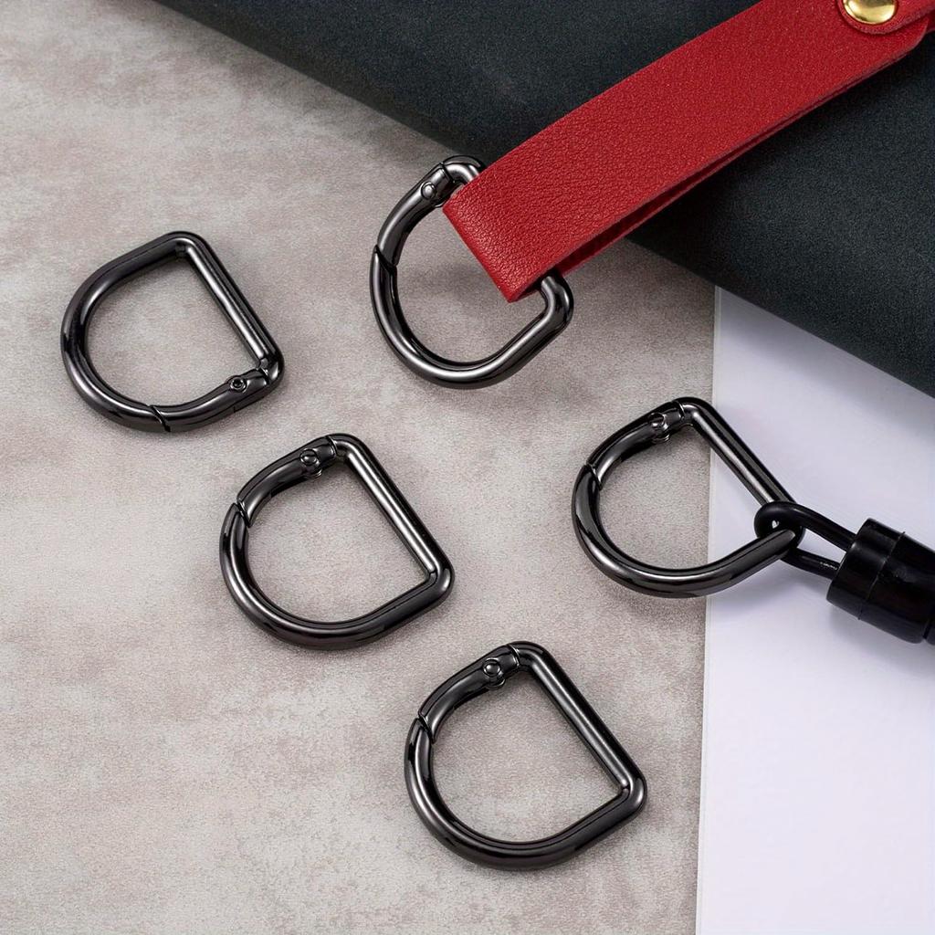 5pcs D Ring Openable Metal Buckles Bag Luggage Strap Connecting Clasp Spring Keyring Hardware Accessories