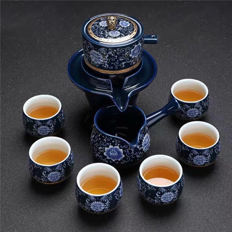 Автоматический керамический чайный набор Jingdezhen с позолотой