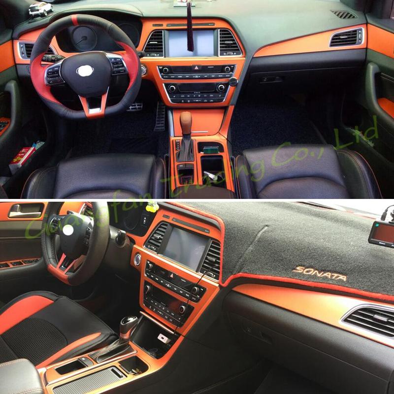 For Hyundai Sonata 9 2015-2017 Interior Central Control Panel Door Handle 3D 5D Carbon Fiber Car Cover Stickers Decals Part