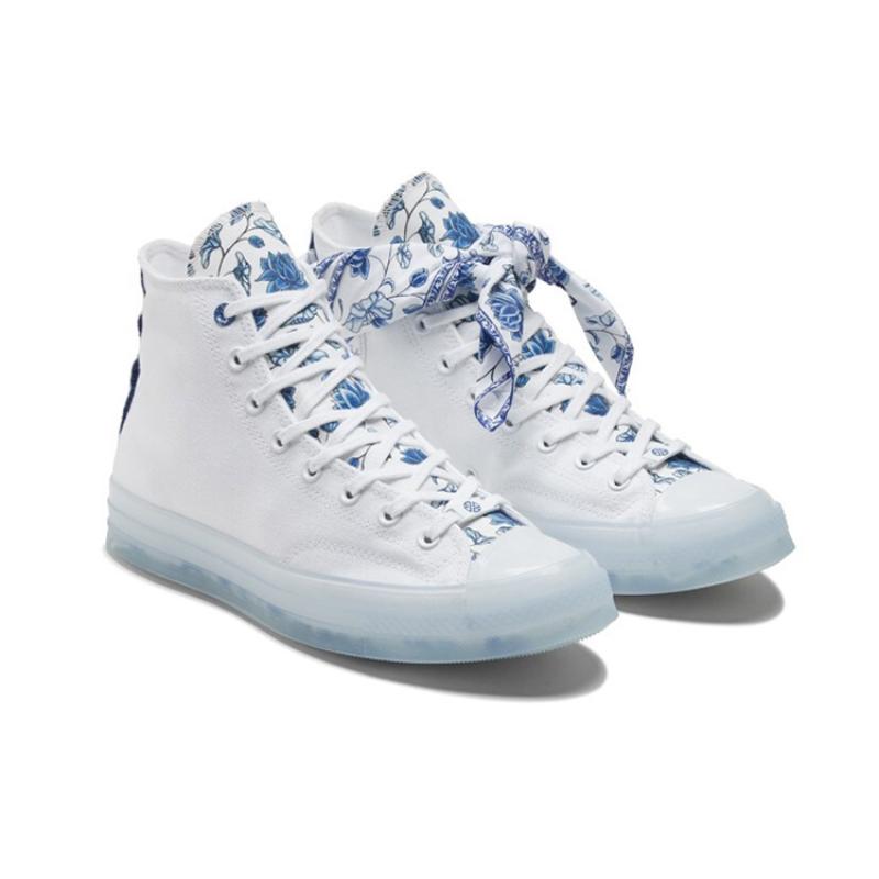 Кроссовки Zhang Yixing x Converse Chuck Taylor All Star 1970-х годов, винтажные, высокие, из парусины, унисекс, белые и синие.