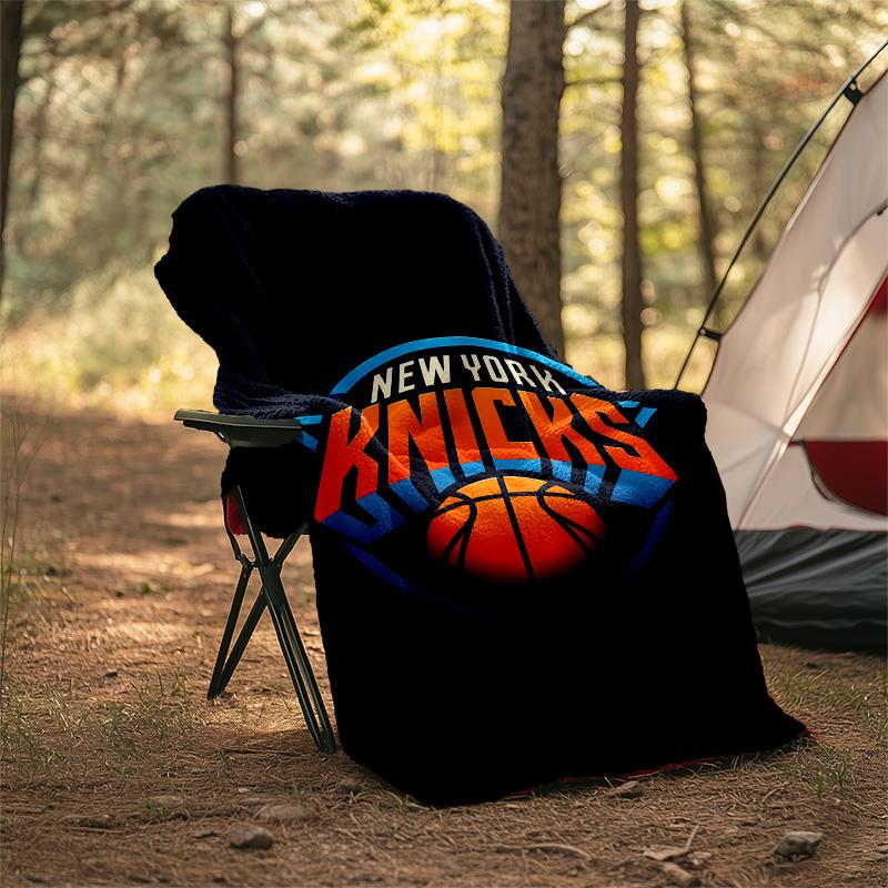 1pc New York Knicks Theme Blanket - Digital Print, Polyester, Cozy for All Seasons, Perfect for Outdoor, and Travel