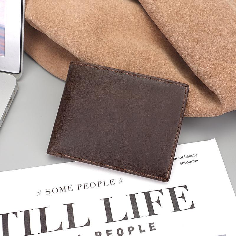 Кошелек Jiameida из натуральной кожи в стиле ретро, зажим для нескольких карт и карман для монет