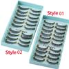 Woman Natural Wispies Lashes 3D Faux Mink Hair Thick Long Eyelashes Extension Tools False Eyelashes