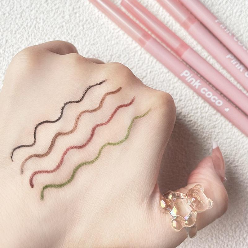 Новый макияж для глаз Гелевая подводка для глаз Карандаш Водостойкая долговечная Цветная подводка для глаз Цвет Красный Коричневый Лежащий шелкопряд Ручка Пигмент Матовая подводка для глаз