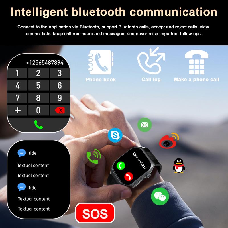 SACOSDING Новый 2,06-дюймовый AMOLED HD-экран Воздушный насос + Баллон Точный тест на истинное артериальное давление Фитнес-трекер Мониторинг ЭКГ BT Call NFC Умные часы