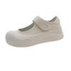 Elegant Temperament Mary Jane Women's Shoes Ugly Big Head Thick Bottom Velcro Small White Shoes Board Shoes