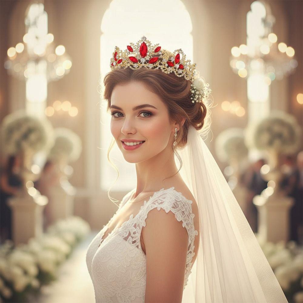Elegant Bridal Princess Crown Sparkling Wedding Head Wear Baroque Queen Tiaras Birthday Party