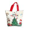 Christmas Canvas Tote Bag Reusable Grocery Shopping Bag Winter Holiday Gift Goodie Bag for Gifts Wrapping Storage