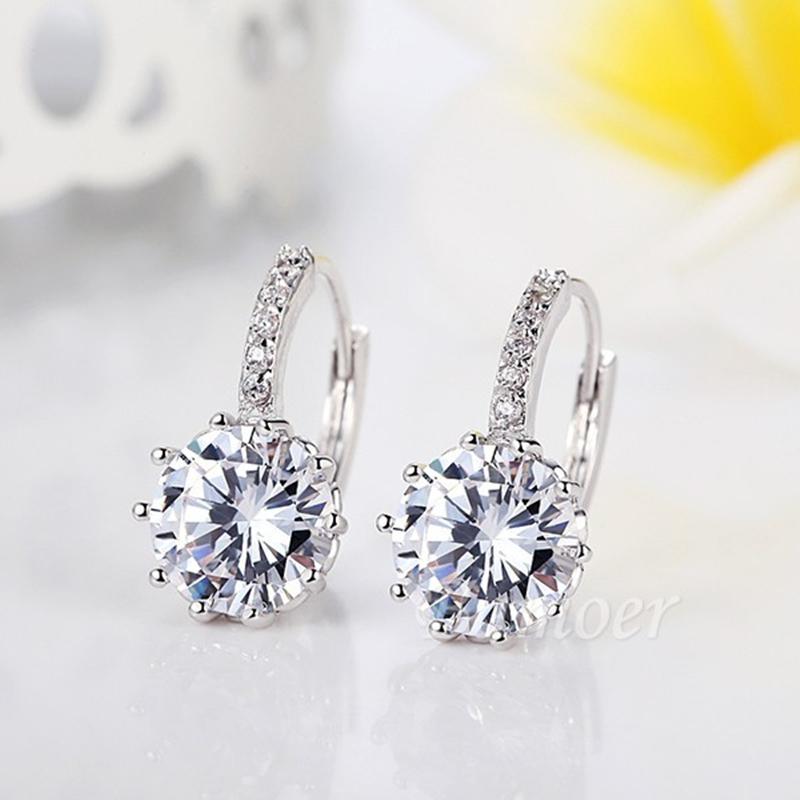 BAMOER Элегантные женские медные серьги с цирконом