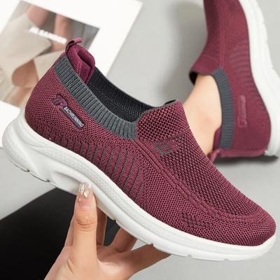Женская легкая обувь для ходьбы, повседневные дышащие кроссовки без шнуровки, теннисные кроссовки для бега, тренировочная обувь, кроссовки для спортзала, спортивная обувь для фитнеса, спортивная обувь