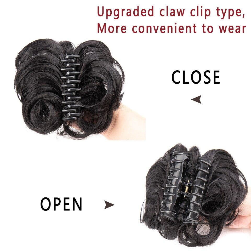 LUPU Синтетический вьющийся шиньон, пончик для волос, булочка, подушечка для наращивания волос, черный, коричневый, прическа, шиньон с когтями, грязные булочки для женщин