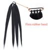 MISS WIG Ponytail Extensions Synthetic Boxing Braids Wrap Around Tail with Rubber Band Hair Ring 26 Inch DIY Brown Ombre Braid