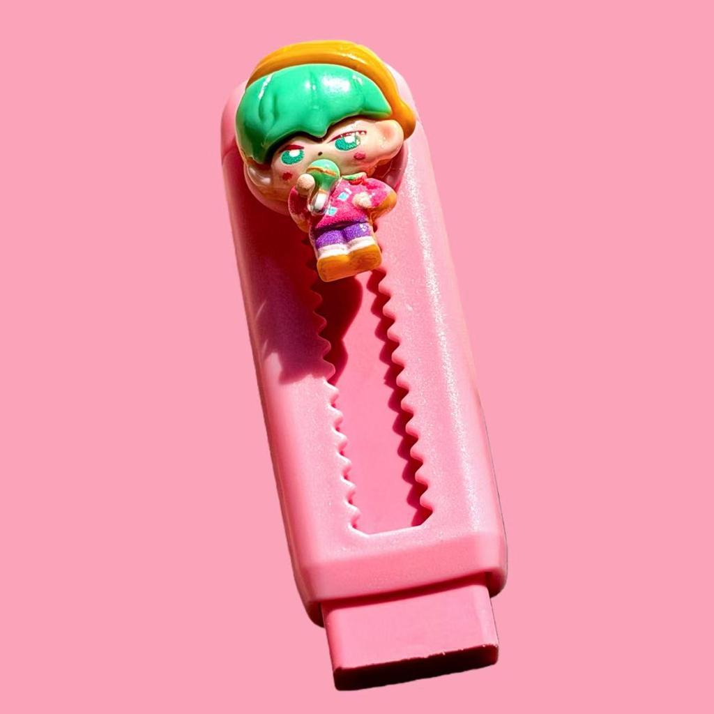 6CPS New Hunting Witch Group Push-Pull Eraser Cartoon Witch Pencil Eraser No Shavings Student Learning Stationery Gift