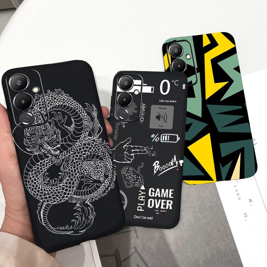 For Pova 4 Pro Pova4 Phone Case Soft Silicone Luxury TPU Fundas For Tecno Pova LD7 Pova 4Pro LG8n Cool Black Matte Bumper Capas