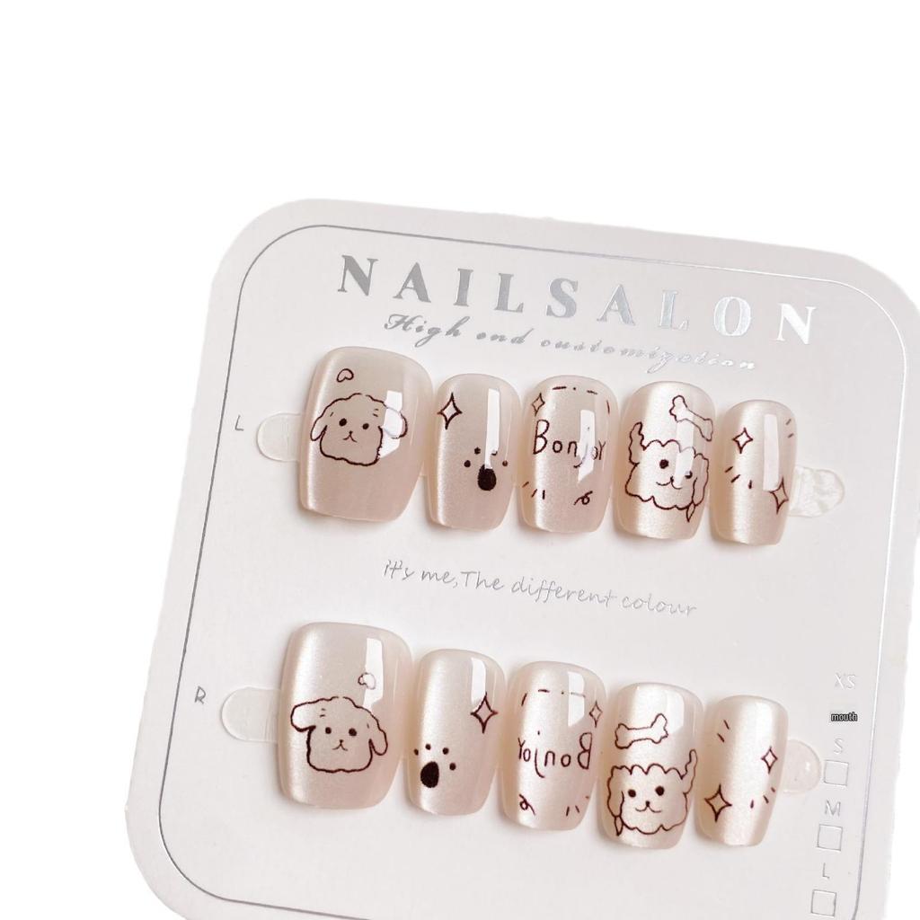 Полоски Наклейки для нейл-арта «Кошачий глаз» и «Стрелки», Ручная роспись, Ледяные прозрачные, Милый дизайн, Упаковка 10 штук.