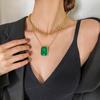 Jewelry Wind Line Cold Wind Stacked Chain Simulation Emerald Set