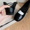 Round Square Head Light Mouth Silver Small Leather Shoes Flat Bottom Inner Height Increase Soft Sole Mary Jane Single Shoes Women