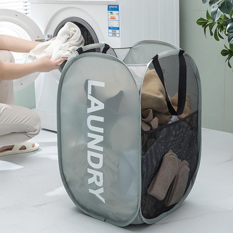 Складная корзина для сортировки грязного белья с принтом, ткань для стирки в ванной, сетчатая сумка для хранения, ведро с рамкой, органайзер для игрушек, сумка для хранения