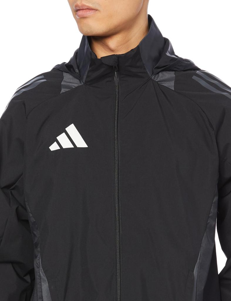 Adidas Tiro 24 Competition Футбол Серый Размер Мужская Всепогодная Куртка, HBP45, Черный/Командный (IJ8343), Дж/Л