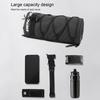2.5L Bike Handlebar Bag with Zipper Large Capacity Side Mesh Bags Waterproof Easy Installation Bicycle Handlebar Storage Pouch