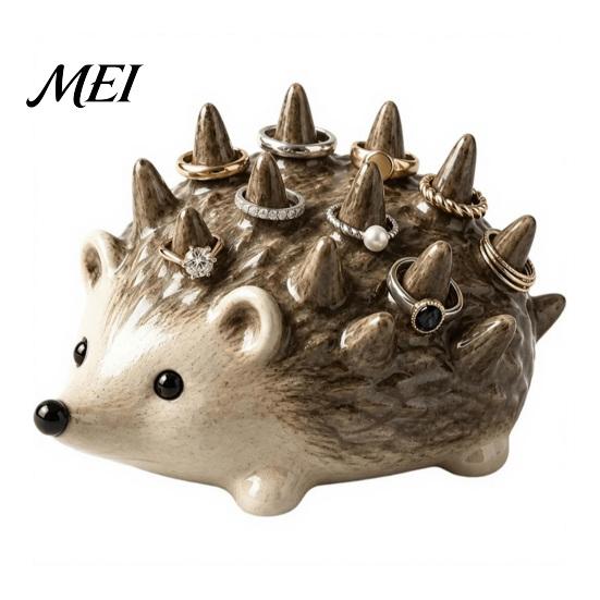 Resin Jewelry Organizer Hedgehog Ring Holder, Cute for Rings, Waterproof Animal Compact Ornament Storage Vanity Dresser Bathroom, Gift Women