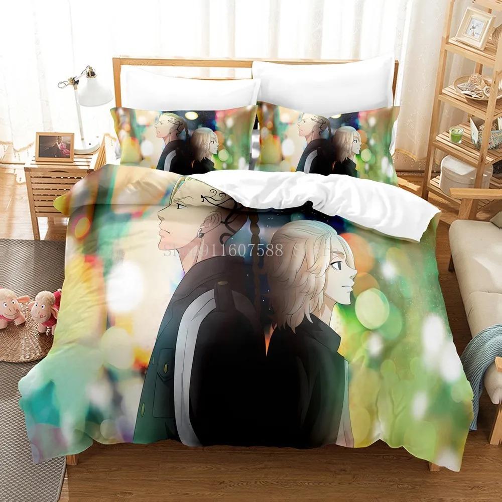 Anime Bedding Sets Tokyo Revengers USEuropeUK Size Quilt Bed Cover Pillow Case 2-3 Pieces Sets Adult Children Duvet Cover