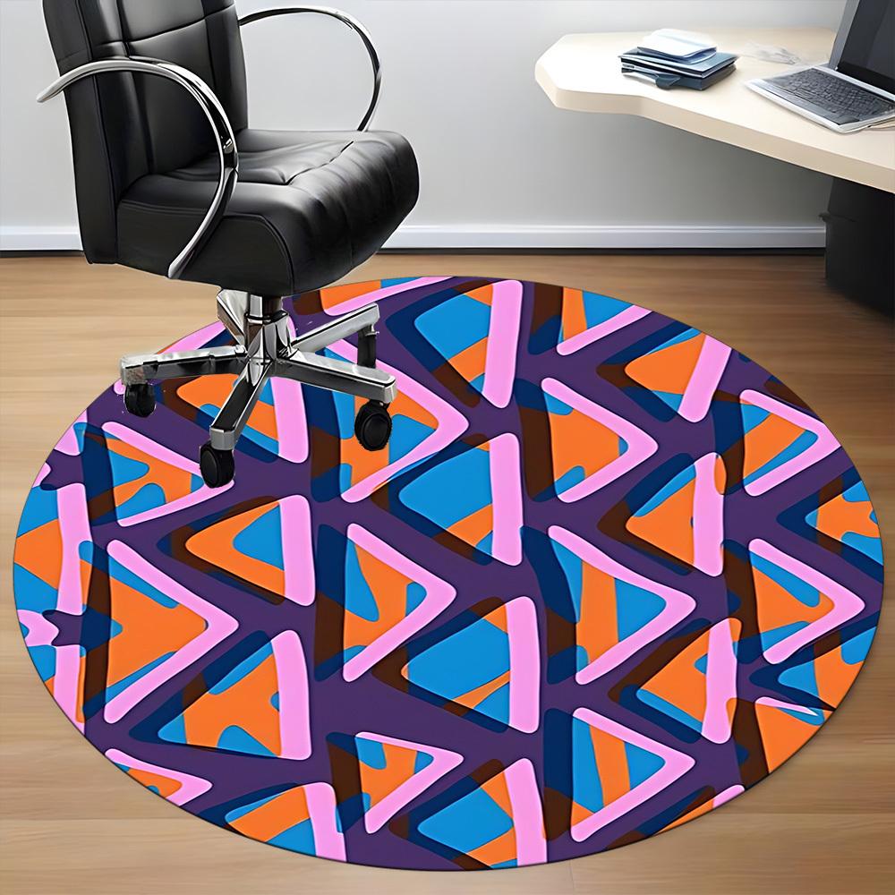1pc Abstract Pattern Office Round Rug, Non-slip, Soft and Durable Office Rug for Interior Decoration, Perfect for Office, Beautiful Decoration yy26031