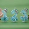 Синяя юбка с короной, цифровая свеча на день рождения, украшение для торта на вечеринку в честь дня рождения милой девочки