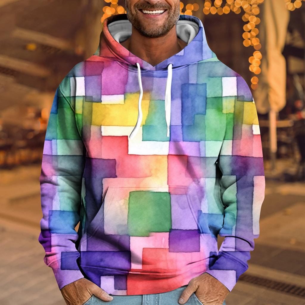 Men's Loose Printed Hooded Sweatshirt Men's Casual Fashion Sports Sweatshirt