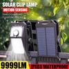 LED Solar Garden Outdoor  Lights Clip Light Waterproof Motion Sensor Camping Lamp Rechargeable for Landscape Wall Decoration