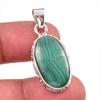 Natural Malachite Gemstone Handmade 925 Solid Sterling Silver Pendant 1.5'' E5r37