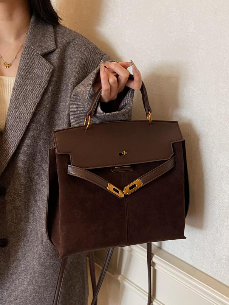 2025 Ретро Матовая Сумка Kelly-Style Ручная и Через плечо для Женщин - Мода Осень/Зима