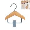 5PCS Wooden Mini Hangers with Clips for Kids Clothes Display Rack Small Size