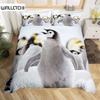 Penguin Duvet Cover Set Queen Size Cute Animal Pattern for Kids Teens Bedding Set Cute Penguin Animal Pattern Soft Quilt Cover
