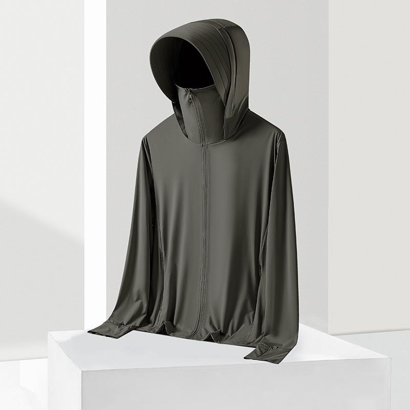 Summer ice silk sunscreen clothing men's and women's light and breathable fishing clothing UPF10 + UV protection jacket LOGO