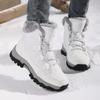 Женские зимние сапоги Plus Snow Boots Casual Suede Medium Warm High Top Cotton Shoes Large Antislips Solid Color Strap Up Rope