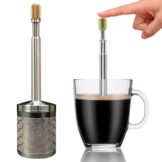 Дизайн пресс-фильтра для кофе, портативный пресс для кофе и чая из нержавеющей стали, легкий многоразовый фильтр для путешествий