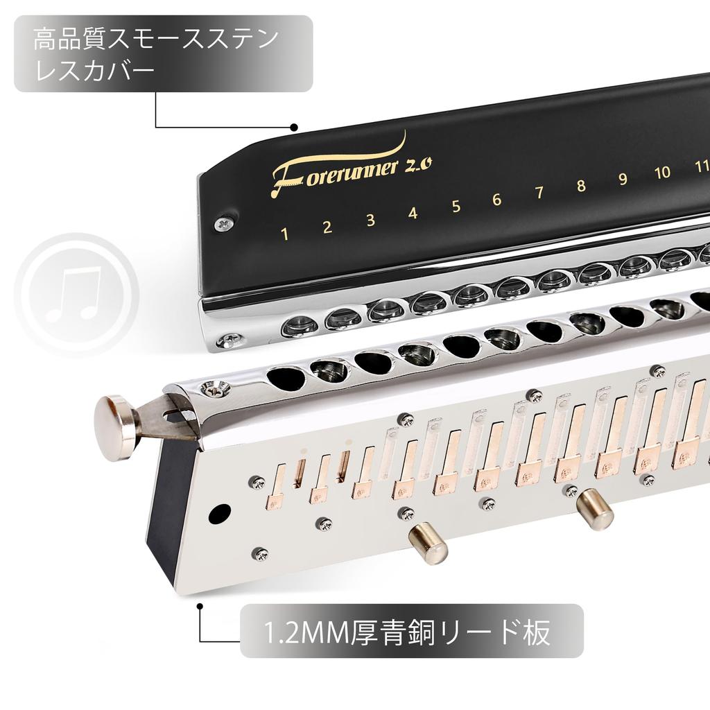 East Top Valveless Chromatic Harmonica E Key 12 Holes 48 Notes Chromatic Mouth Organ Harmonica for Adults Key of Sea Beginners and Students E Key