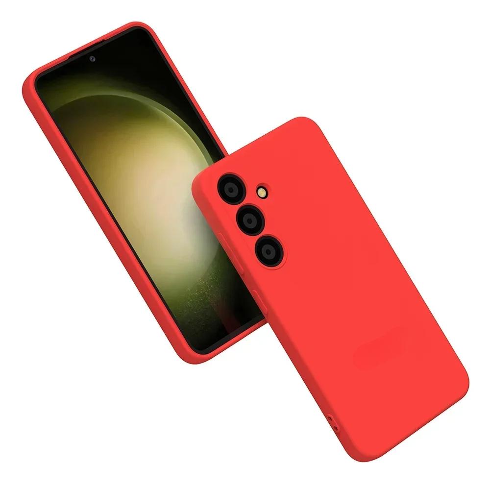 For Samsung Galaxy S26 S25 S26Plus S26Ultra Edge S24 S23 S22 S21 Ultra FE Case Soft Liquid Silicone Shockproof Phone Back Cover