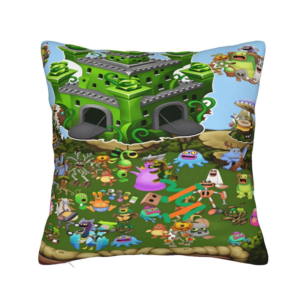 My S-Singings M-Monsters Pillow Case Kawaii Pillow Cover Graphic Pillowcases For Living Room Sofa