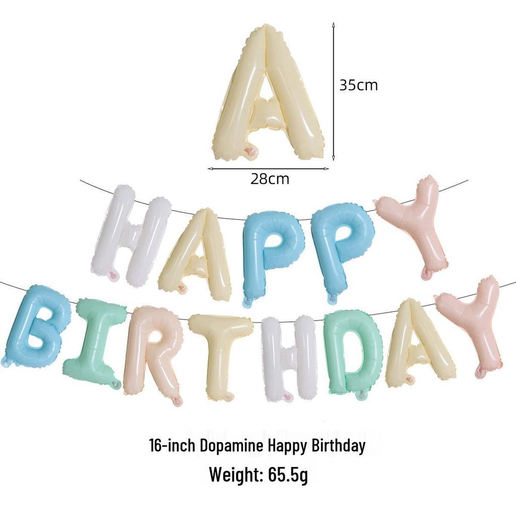 16-дюймовый фон из воздушных шаров «С Днем рождения»: Набор буквенных шаров из алюминиевой фольги