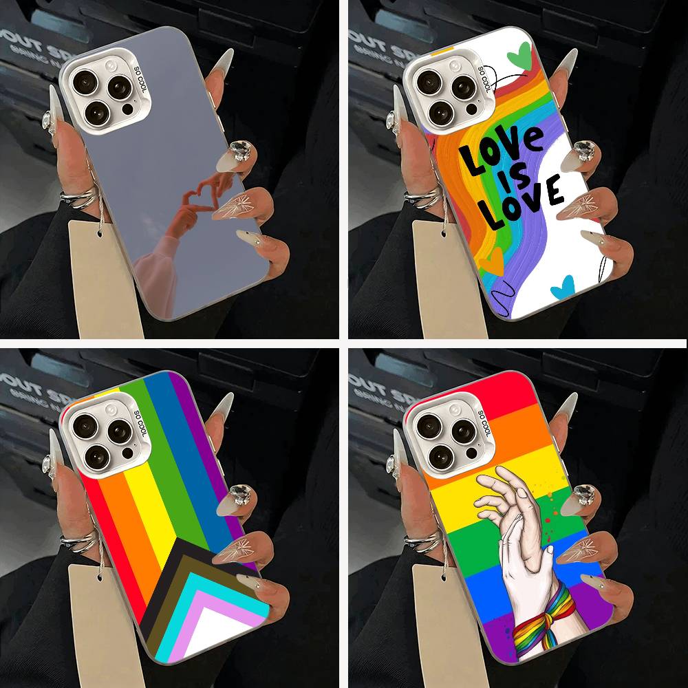 Lesbian LGBT Rainbow Pride Phone Case For IPhone 17 Air 16 15 14 13 12 11 Pro Max White Sliver Hard Cover