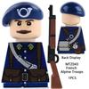MOC Солдаты Французской Пехоты WW2 Фигурки Строительные Блоки Оружие Армия Оружие Шлемы Кепка Альпийский Лыжник Разведчик Кирпичики Игрушки Подарок для Детей