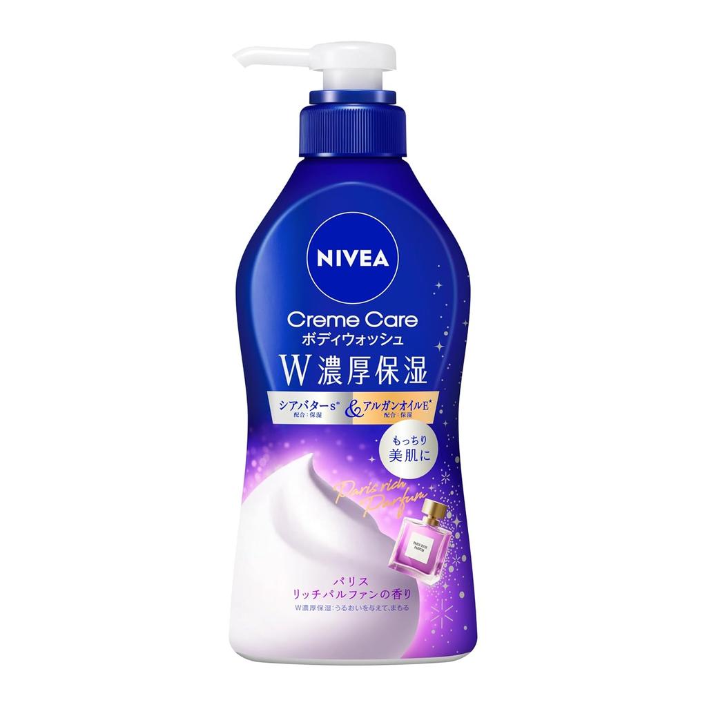 Nivea Cream Care Body Wash W Rich Moisture Paris Perfume Scent Pump 460ml Soap Moisturizing Skin