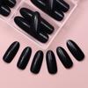 Ins Style Wearable Nail 150 Pieces Boxed Pure Black Medium Long Fake Nail Piece DIY Wearable Nail Piece High-end Feeling