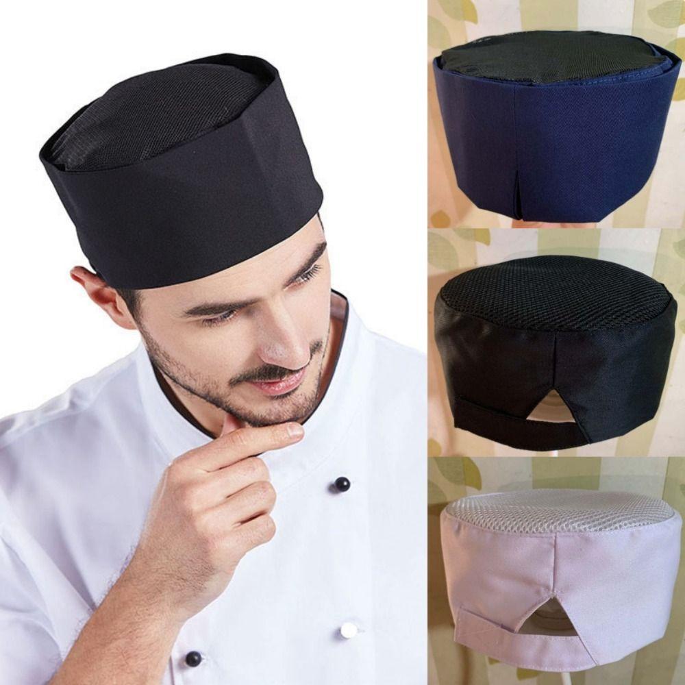Mesh Chef Flat Top Caps Wear Resistant Head Circumference Working Caps Chef Hat Bakery