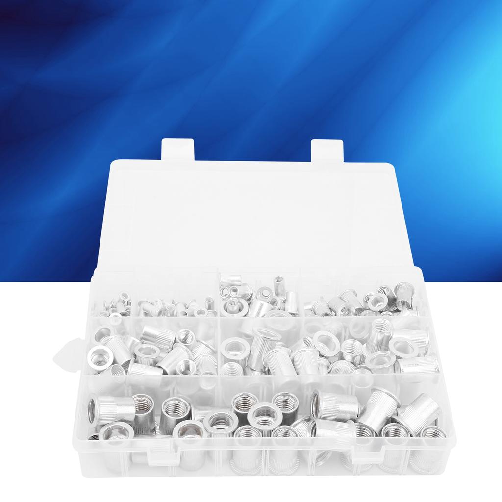 175pcs Box Aluminum Rivet Nut Insert Nut Accessory Set M3 4 5 6 8 10 12