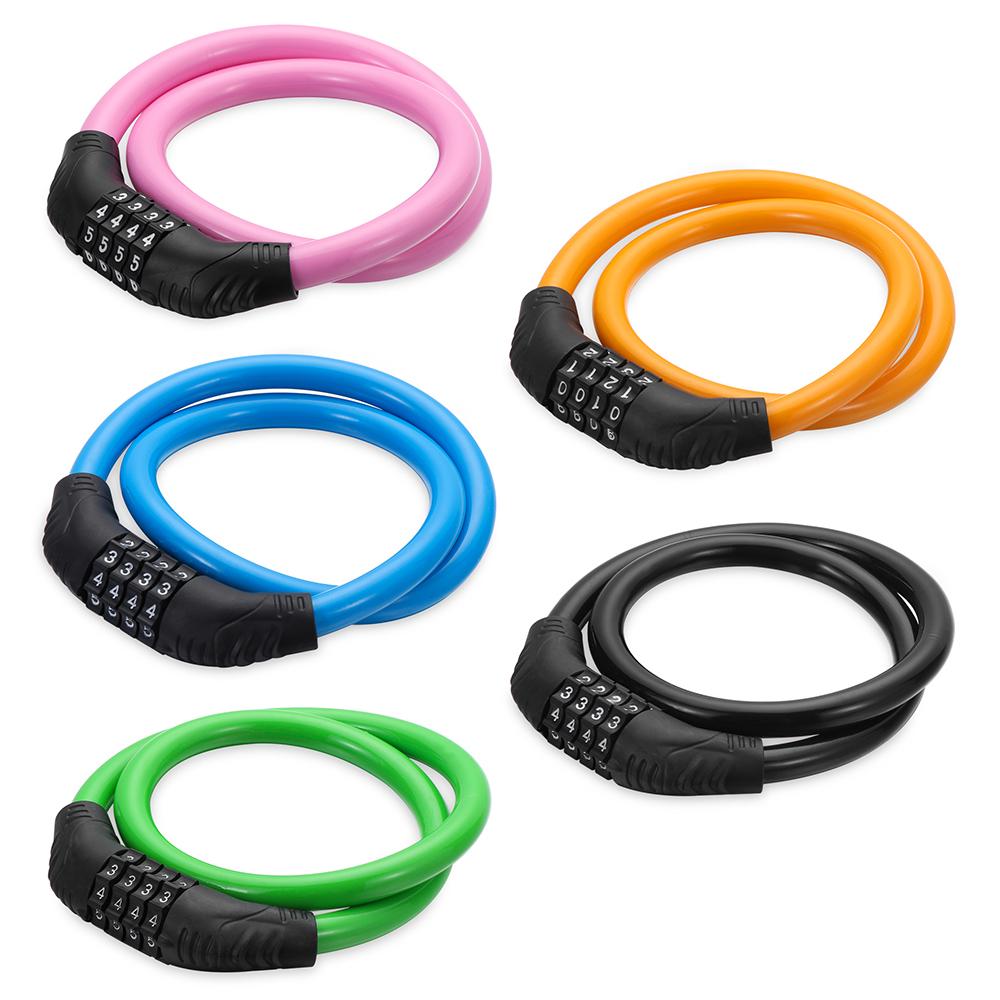 Bicycle Steel Cable Chain Resettable Combination Number Bike Lock 4 Digit Password Padlock