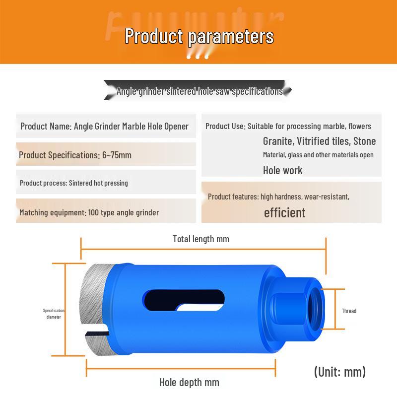 M10 Угловая шлифмашина Открывалка для отверстий Сверло для мрамора, керамики, гальки и гранитных плиток