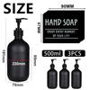3 шт., 500 мл, матовый черный дозатор для мыла, бутылки с эфирным маслом, мыльница для рук, контейнер для жидкости, многоразовая пустая бутылка с 6 этикетками